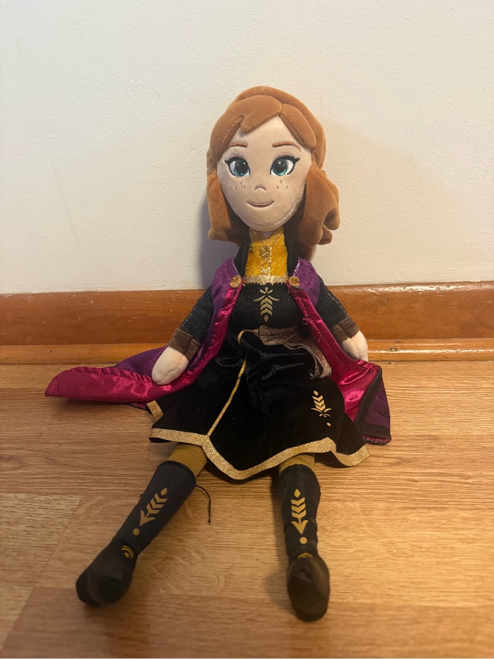 Ty Sparkle Frozen Anna Princess Doll Disney Black Purple 16" Plush Stuffed 2021